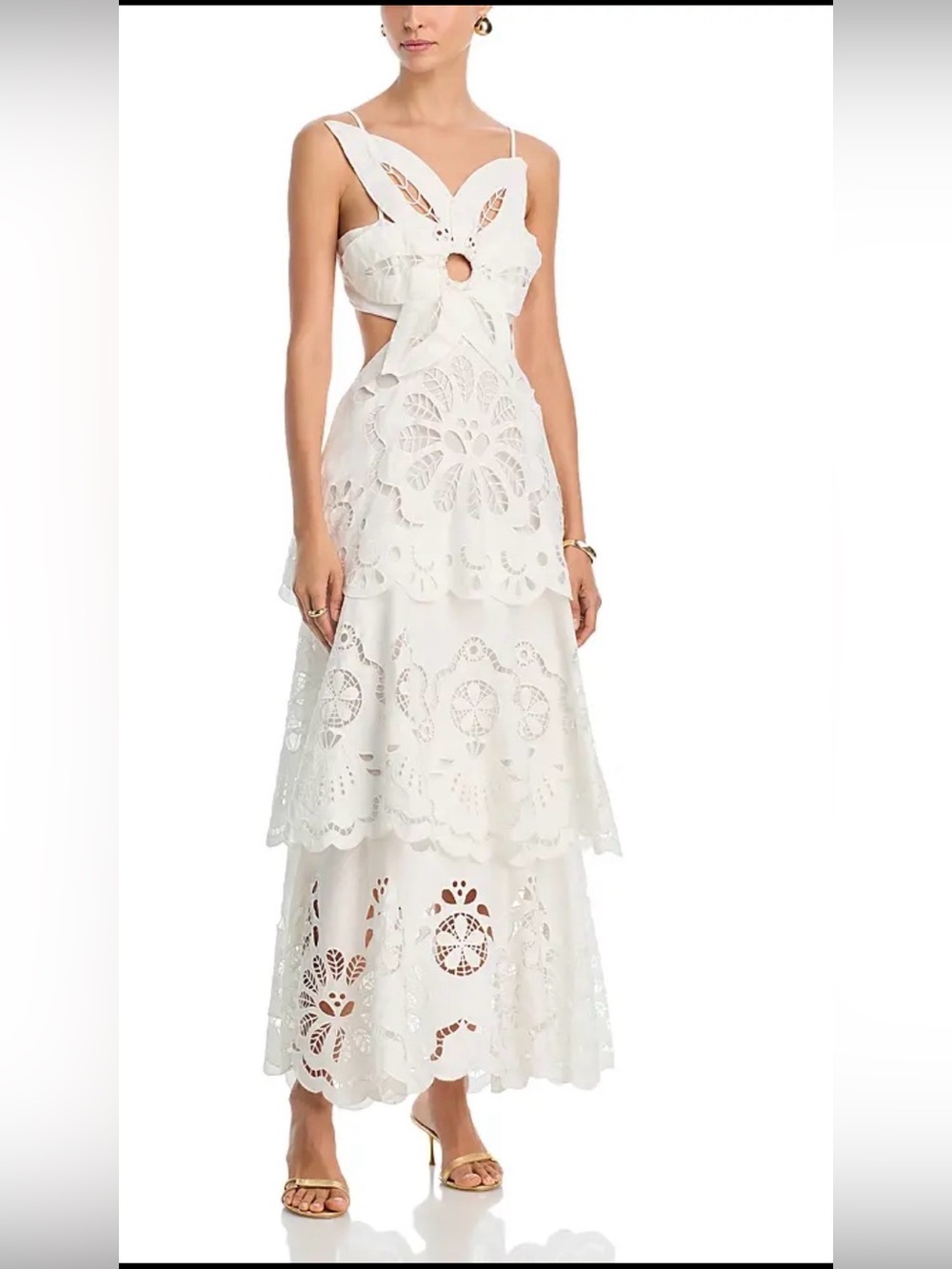 FARM Rio
White Floral Richelieu Eyelet Maxi Dress
